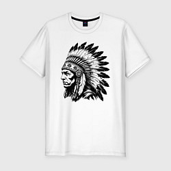 Футболка slim-fit Гордый вождь, цвет: белый