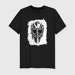 Футболка slim-fit Вратарская маска в белом квадрате, цвет: черный