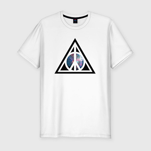 Мужская slim-футболка Peace space / Белый – фото 1