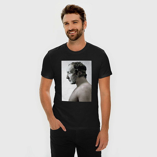 Мужская slim-футболка Пила / Черный – фото 3