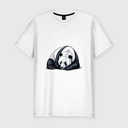 Футболка slim-fit Лежащая панда, цвет: белый