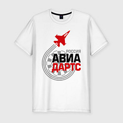 Футболка slim-fit Авиадартс Россия, цвет: белый