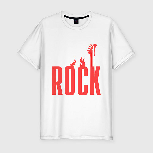 Мужская slim-футболка Rock Flame / Белый – фото 1