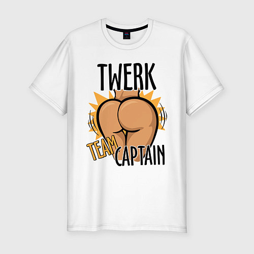 Мужская slim-футболка Twerk Team Captain / Белый – фото 1