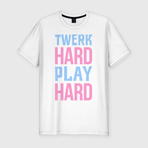 Мужская slim-футболка Twerk Hard / Белый – фото 1