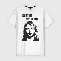 Мужская slim-футболка Kurt in my heart