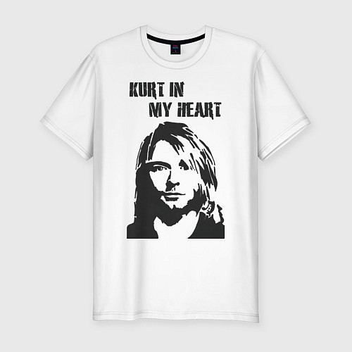 Мужская slim-футболка Kurt in my heart / Белый – фото 1