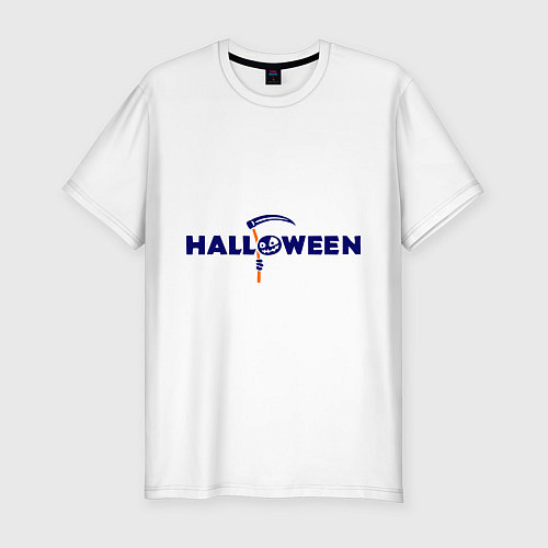 Мужская slim-футболка Halloween (Хэллоуин) / Белый – фото 1