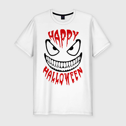 Мужская slim-футболка Happy halloween / Белый – фото 1