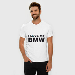Футболка slim-fit I love my BMW, цвет: белый — фото 2