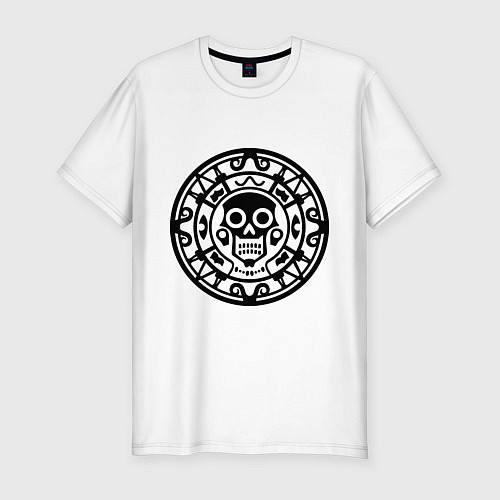 Мужская slim-футболка Ацтекский узор / Белый – фото 1