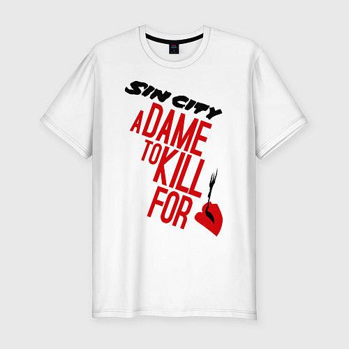 Мужская slim-футболка A Dame to Kill for Her / Белый – фото 1