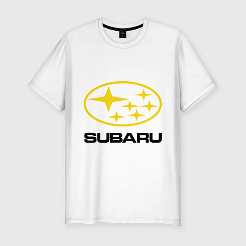 Мужская slim-футболка Subaru Logo / Белый – фото 1