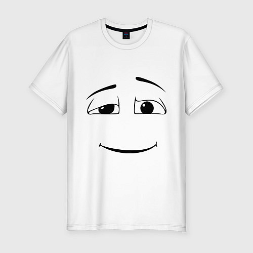 Мужская slim-футболка Наивное лицо / Белый – фото 1