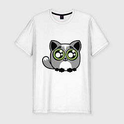 Мужская slim-футболка Милый котенок