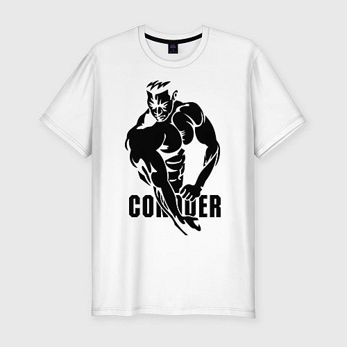 Мужская slim-футболка Conquer / Белый – фото 1