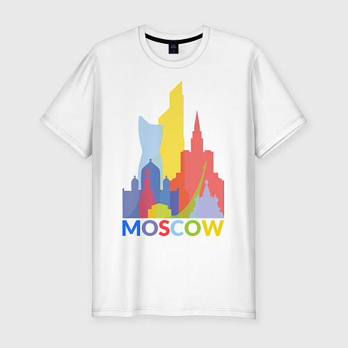 Мужская slim-футболка Moscow Colors / Белый – фото 1