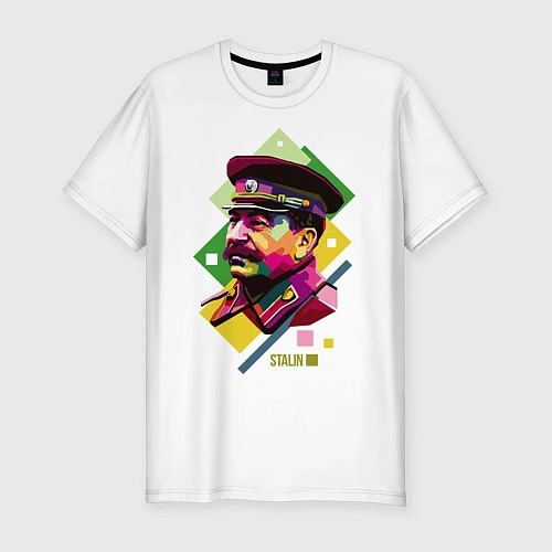 Мужская slim-футболка Stalin Art / Белый – фото 1