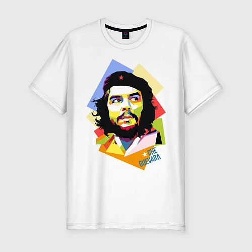 Мужская slim-футболка Che Guevara Art / Белый – фото 1