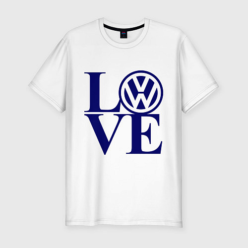 Мужская slim-футболка Volkswagen love / Белый – фото 1