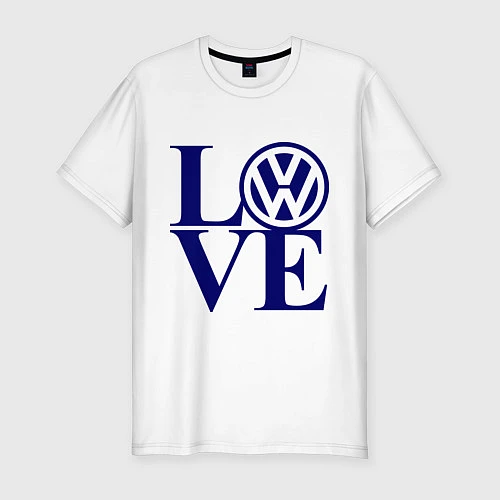 Мужская slim-футболка Volkswagen love / Белый – фото 1