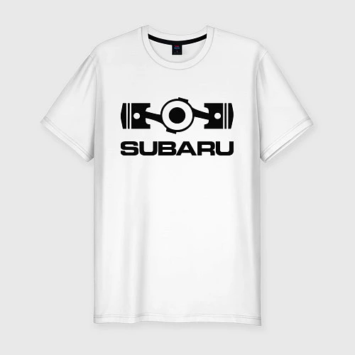 Мужская slim-футболка Subaru / Белый – фото 1