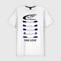 Футболка slim-fit One love subaru, цвет: белый