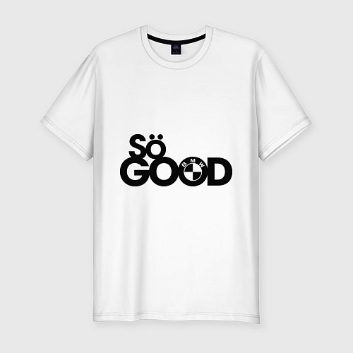 Мужская slim-футболка BMW: So good / Белый – фото 1