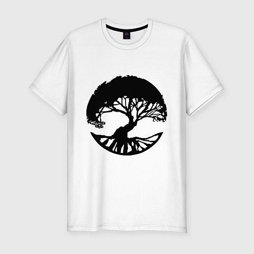 Мужская slim-футболка Дивергент: дружелюбие / Белый – фото 1