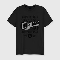 Мужская slim-футболка Merry christmas