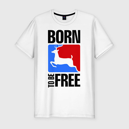 Мужская slim-футболка Born to be free / Белый – фото 1