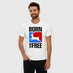 Футболка slim-fit Born to be free, цвет: белый — фото 2