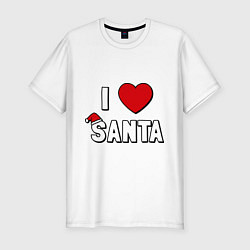 Футболка slim-fit I love santa, цвет: белый