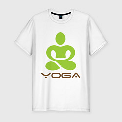 Мужская slim-футболка Йога - это здоровье