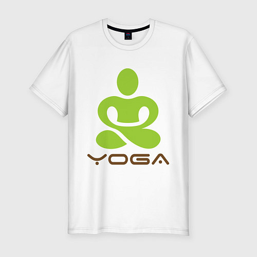Мужская slim-футболка Йога - это здоровье / Белый – фото 1