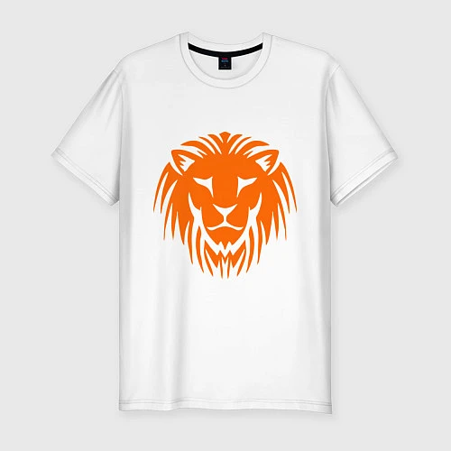 Мужская slim-футболка Лев: сила и власть / Белый – фото 1