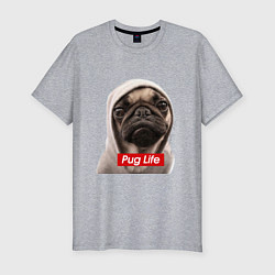 Футболка slim-fit Pug life, цвет: меланж