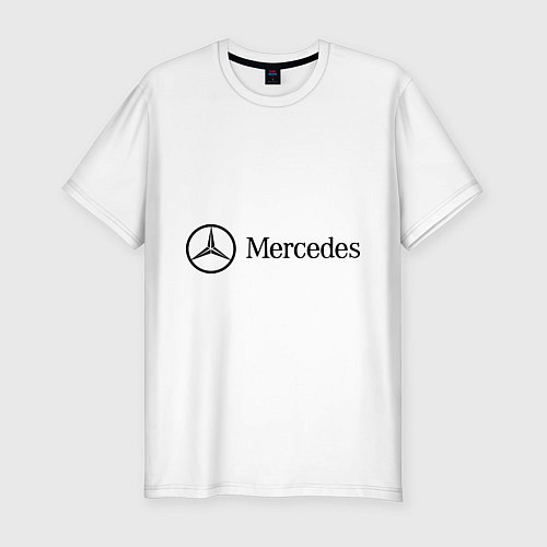 Мужская slim-футболка Mercedes Logo / Белый – фото 1