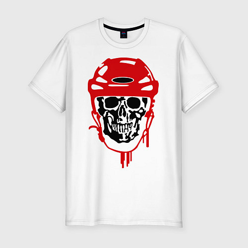 Мужская slim-футболка Мертвый хоккеист / Белый – фото 1