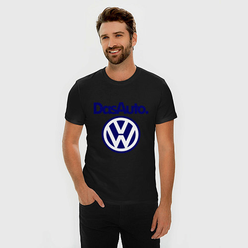 Мужская slim-футболка Volkswagen Das Auto / Черный – фото 3