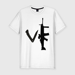 Футболка slim-fit Love guns: for him, цвет: белый