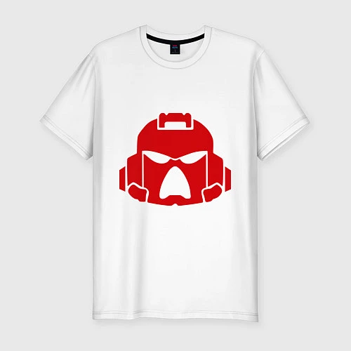 Мужская slim-футболка Шлем Космодесанта / Белый – фото 1