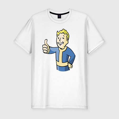 Мужская slim-футболка Fallout vault boy / Белый – фото 1