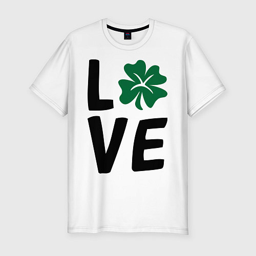 Мужская slim-футболка Love / Белый – фото 1