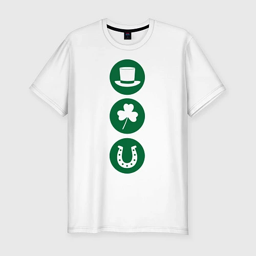 Мужская slim-футболка День святого Патрика / Белый – фото 1
