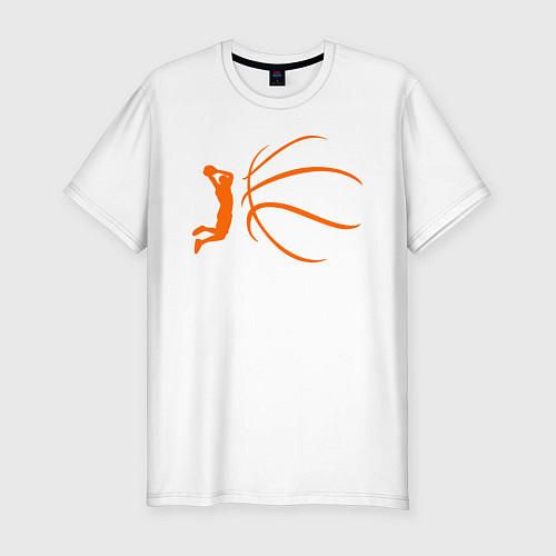 Мужская slim-футболка Баскетбол - это моя жизнь / Белый – фото 1