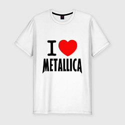 Футболка slim-fit I love Metallica, цвет: белый