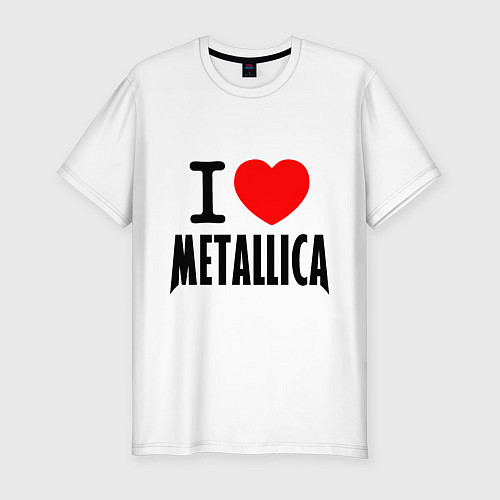 Мужская slim-футболка I love Metallica / Белый – фото 1