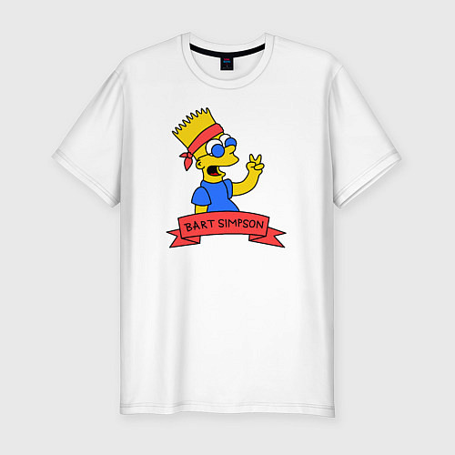 Мужская slim-футболка Bart Simpson: Peace / Белый – фото 1
