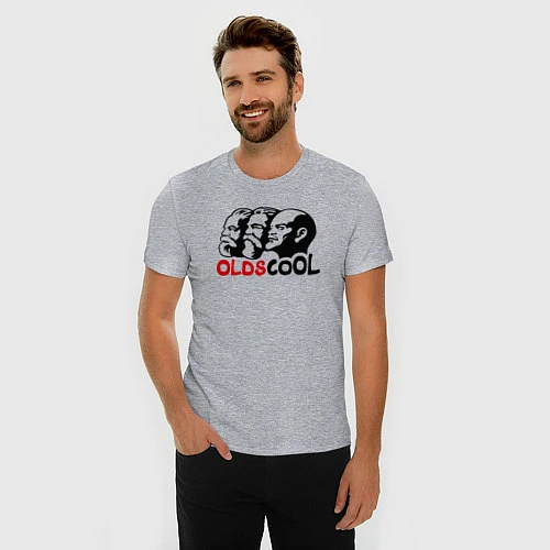Мужская slim-футболка Oldscool USSR / Меланж – фото 3